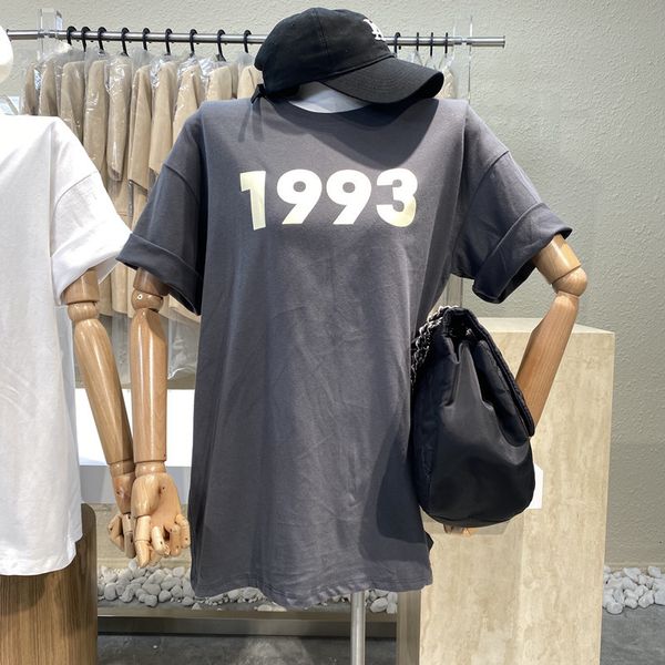 

original niche design 2021 simple printing around the neck short sleeve t-shirt shirt couples top, White