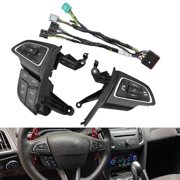

car cruise control switch steering wheel multifunction button kit for ford focus mk3 2015-2016-2017 kuga escape 2017-2018