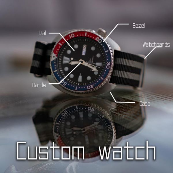

wristwatches custom watch include case bezel watchband movement hands dial mod buyer, Slivery;brown