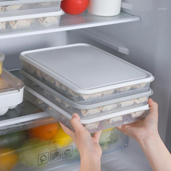 

storage bottles & jars single layer refrigerator box food dumplings egg fish airtight container plastic dispensador de cereal cd