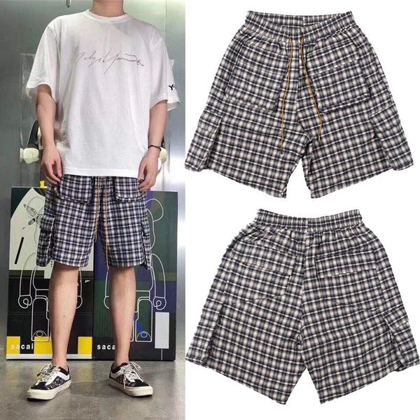 

plaid running trails shorts men women 1:1 summer style beach pants oversized breechcloth men's, White;black