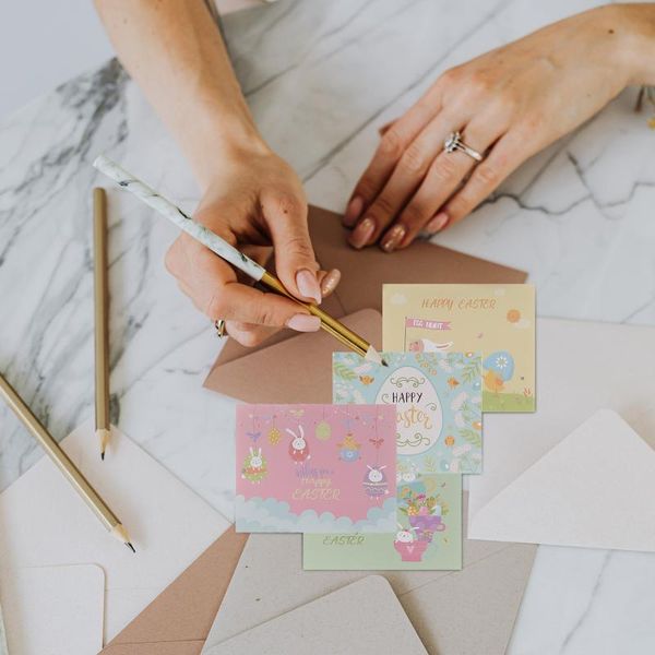 

greeting cards 1 set easter theme paper with envelops and sealing labels