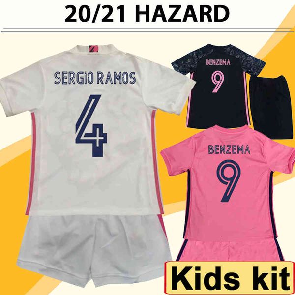

21 20 asensio hazard kids kit soccer jerseys new modric sergiio ramos kroos benzema marcelo isco child home away 3rd football shirt, Black