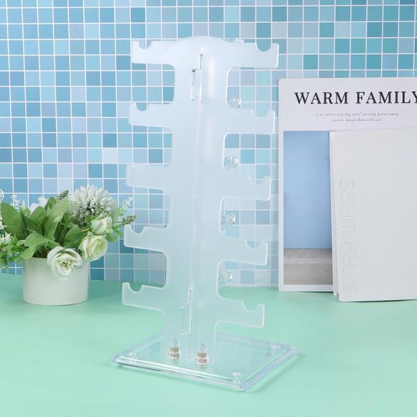 

hooks & rails 2pcs durable acrylic glasses frame storage shelf practical sunglasses display rack for home store desk(transparent)