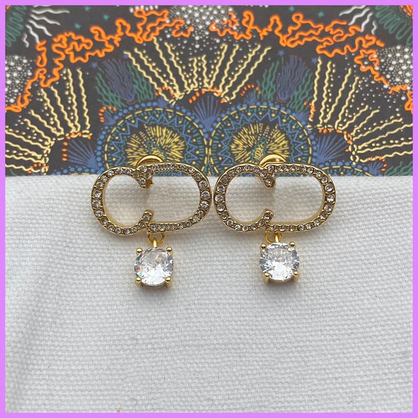 

new ear studs fashion pendant women earrings designers jewelry luxury designer earring diamond for party mens d219093f, Golden;silver