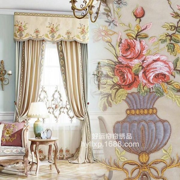 

curtain & drapes custom high-end luxury villa european-style flannel stitching blackout french curtains for living dining room bedroom
