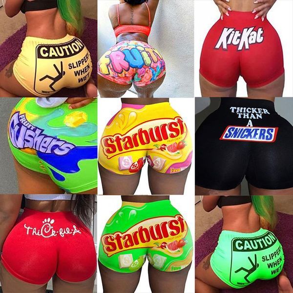 

breathable booty shorts bodycon mini women jumpsuit gushers snack club candy high waist fitness skinny, Black;white