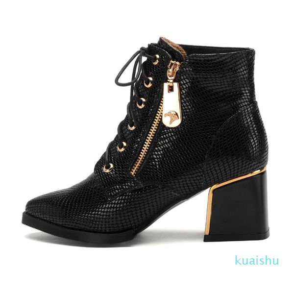 

boots original intention women ankle square toe heels nice high-quality black blue shoes woman us size 4-10.5