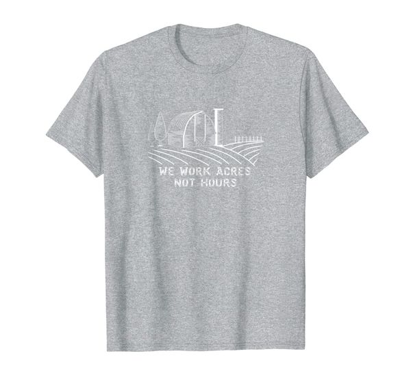 

we work acres not hours funny farming farm t-shirt, White;black