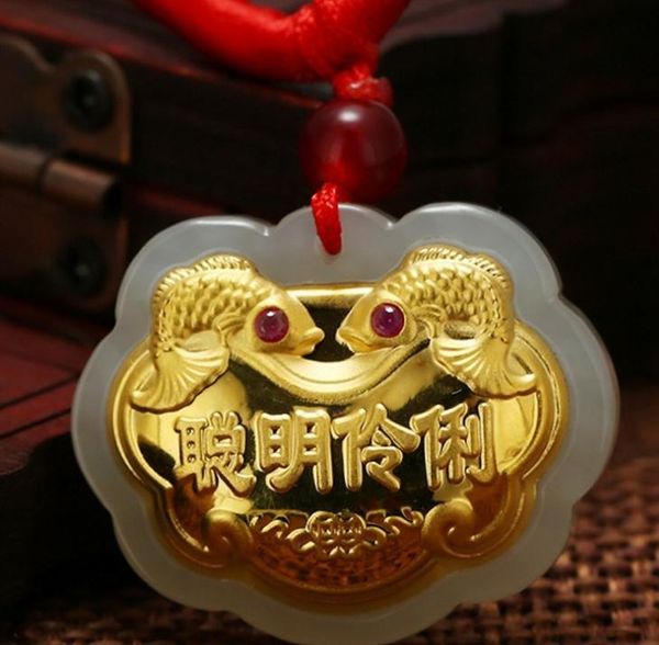 

gold inlaid jade inlay and tian yu smart pendanth27# lockets, Silver