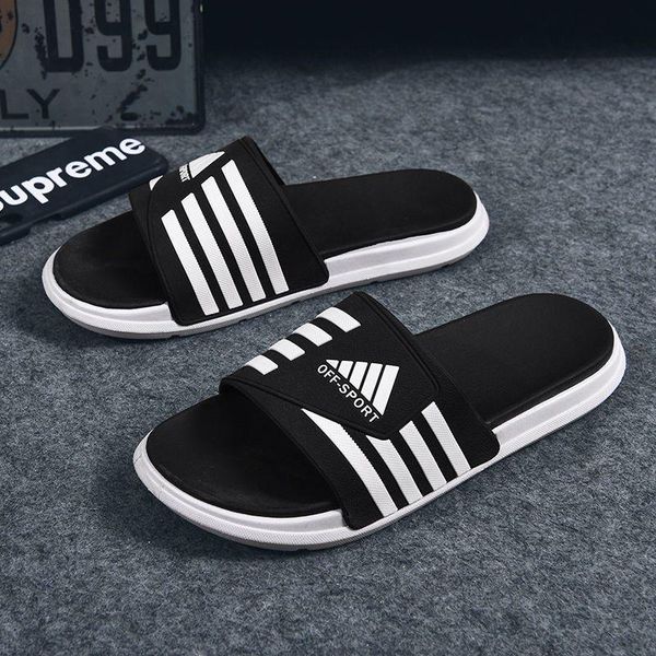

slippers oraqwlj for women three stripes shoes thick sole non-slip slipper sandals womens beach summer slides, Black