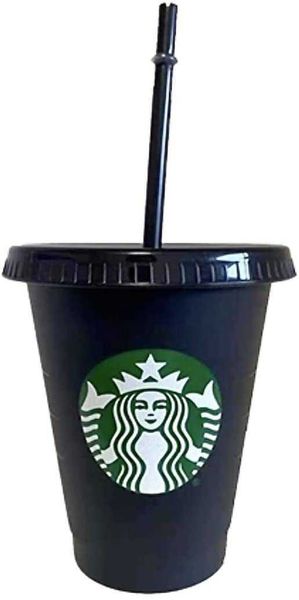 

matte black starbucks cold cup tumbler reusable, grande oz