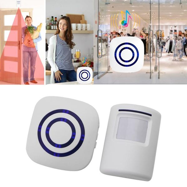 

wireless infrared motion sensor door security bell alarm chime eu/us plug systems