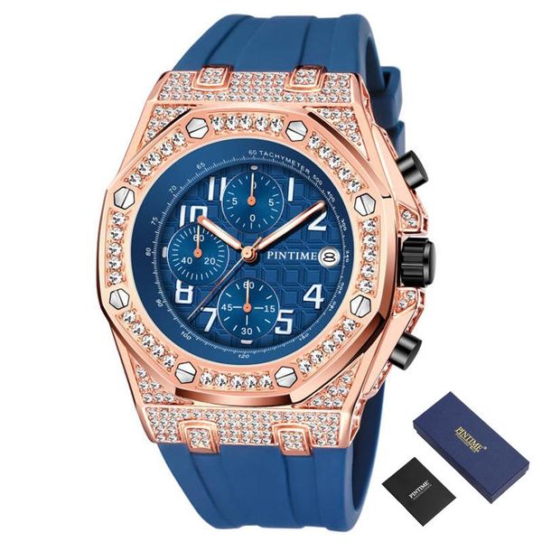

drop military watch men chronograph sport mens watches gold diamond for man reloj horloges mannen wristwatches, Slivery;brown