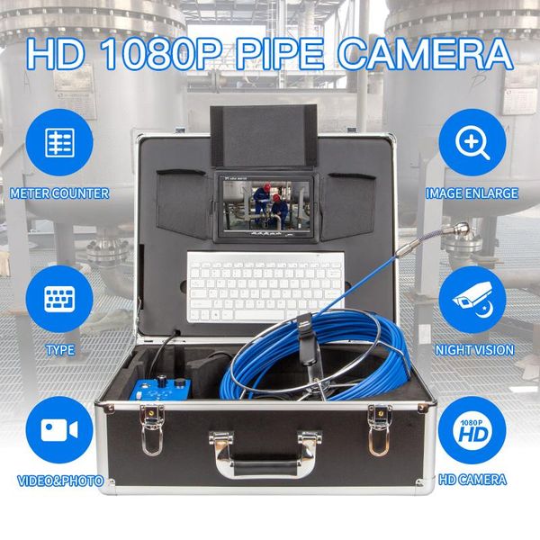 

25mm lens 20/30/50m 9 inch high-definition pipe dvr wireless remote control operation cable inspection ip cameras