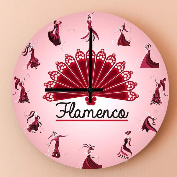 

wall clocks spanish flamenco beauty dancer art clock dancers printed modern design livingroom decor bridesmaid gift