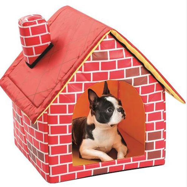 

pet dog nest red brick chimney villa removable and washable house four seasons use tent db806 kennels & pens