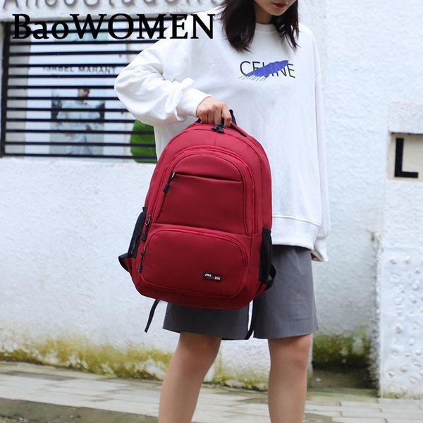 

backpack baowomen solid canvas for teenagers women casual large capacity school bag simple college wind travel mochila