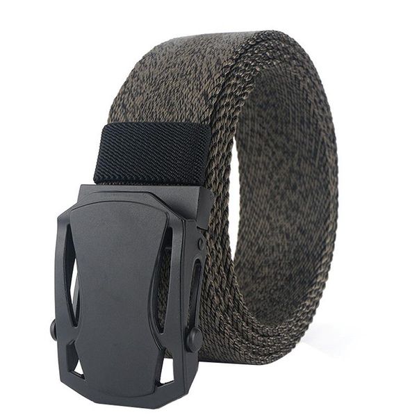 

belts fashion nylon men belt solid color smooth buckle alloy sports casual cowboy pants and women, Black;brown