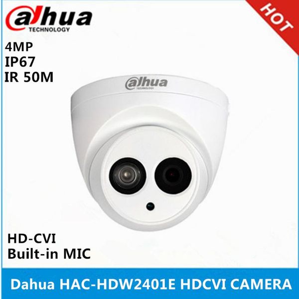 

dahua hdcvi 4mp dome camera hac-hdw2401e waterproof ip67 ir50m cctv security ip cameras
