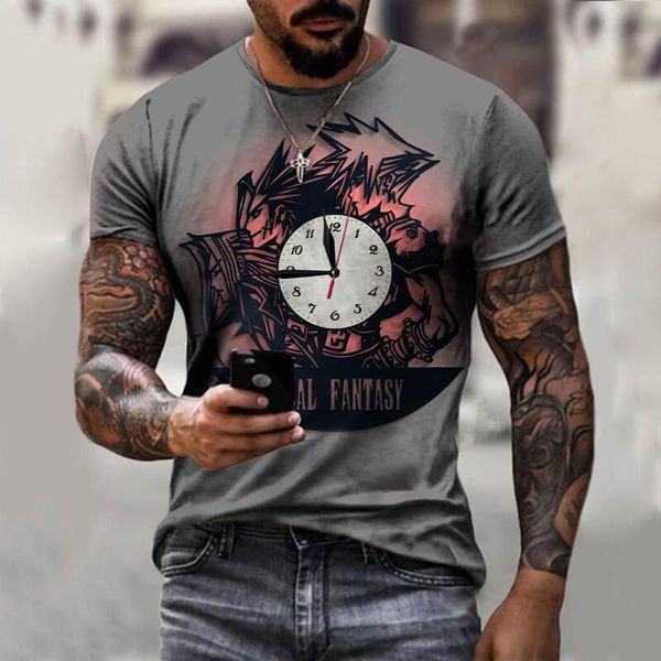 

men's t-shirts clock 3d printing t shirt standard compass short sleeve summer casual fashion clothing breathable neck sports shirts, White;black
