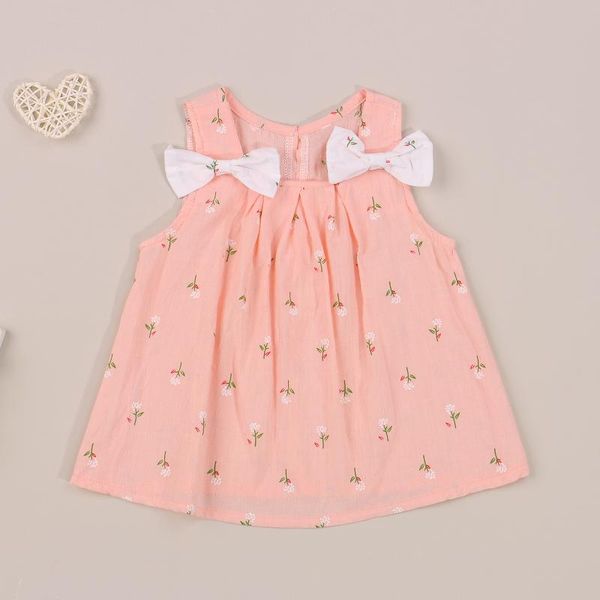 

girl's dresses baby girl casual suspender short dress sweet little flower bow a-line princess, Red;yellow