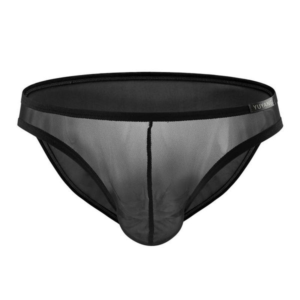 

men underwear briefs shorts semi transparent mesh panties low rise u convex pouch underpants cueca calzoncillo ropa brief, Black;white