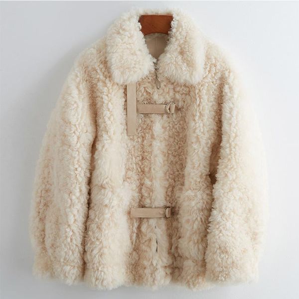 

women's fur & faux natural coat female short jackets for women sheep shearling autumn winter clothes 2021 abrigo mujer b19f211266 pph16, Black