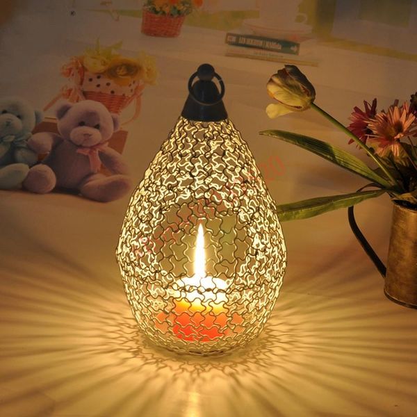 

decorative objects & figurines simple mediterranean style american iron candlestick wind lamp modern warm home decoration candle