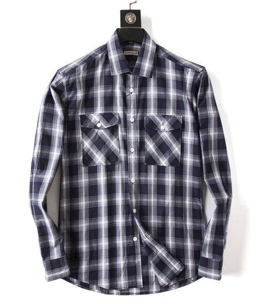 

men's dress shirt luxury slim silk t-shirt long sleeve casual business clothing plaid brand 17 color, White;black