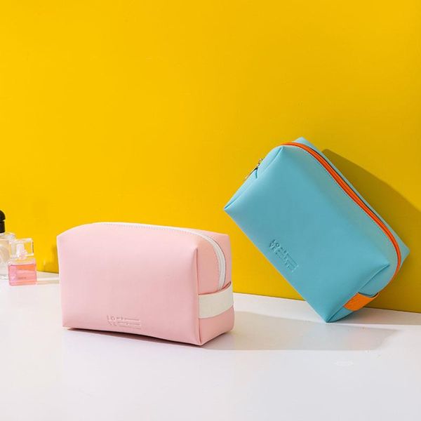 

multifunctional travel storage bag pu toiletry cosmetic portable waterproof wash fashion solid color outdoor organizer c bags