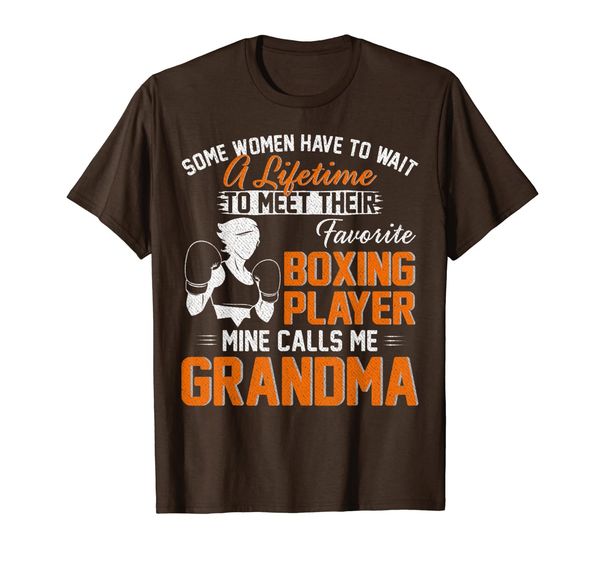 

my favorite boxing player calls me grandma gift for nana t-shirt, White;black
