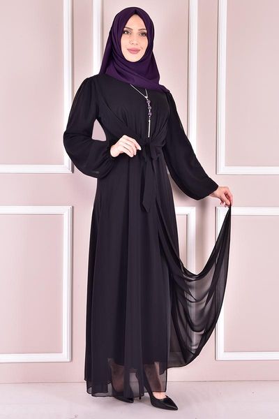 

ethnic clothing chiffon dress black kbr21308, Red