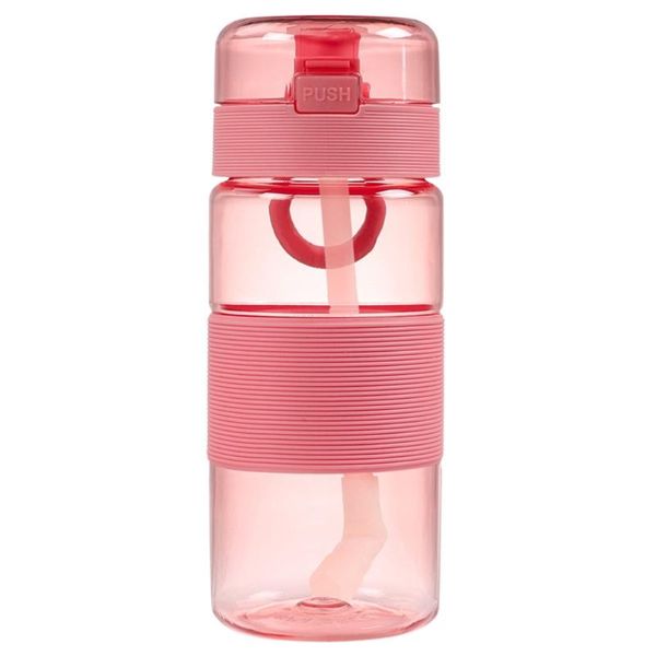 

water bottle with straw plastic sport spring buckle bpa 831c