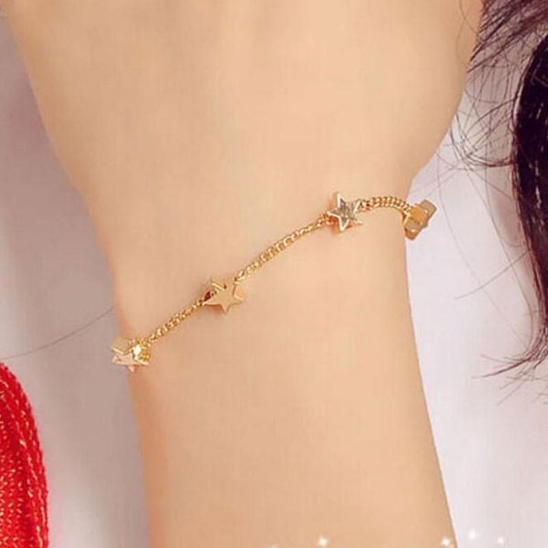 

link, chain five-pointed star bracelet korean fashion jewelry peach heart small fragrance lady love, Black