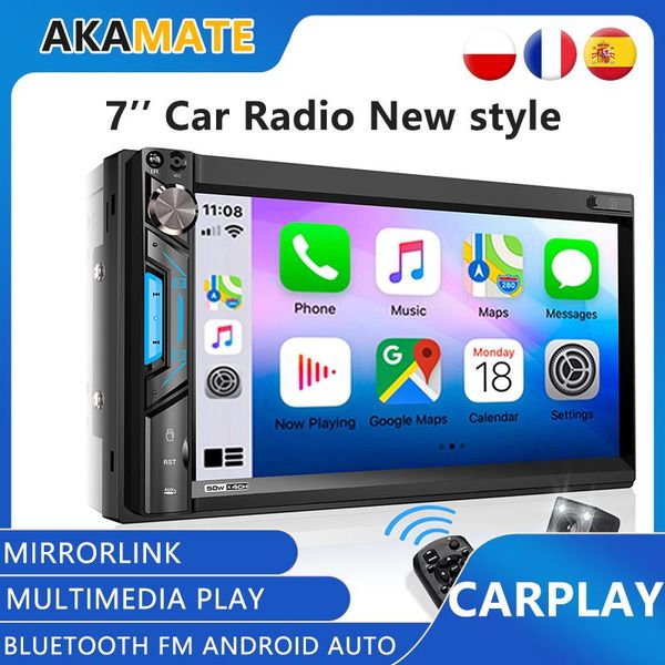 

car audio 2din radio mp5 player mp3 carplay mirrorlink bluetooth fm for universal 7''