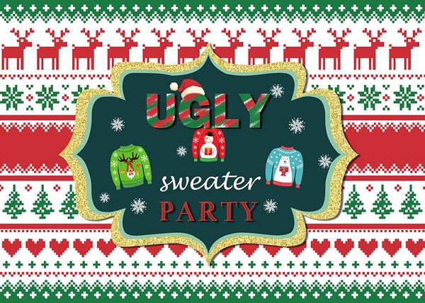 

party decoration ugly christmas snowman sweater background banner pography