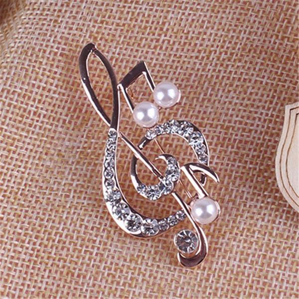 

note brooch girl accessories gold crystal brooch rhinestone pin 5.6cm * 3cm social occasion party wear jewelry, Gray