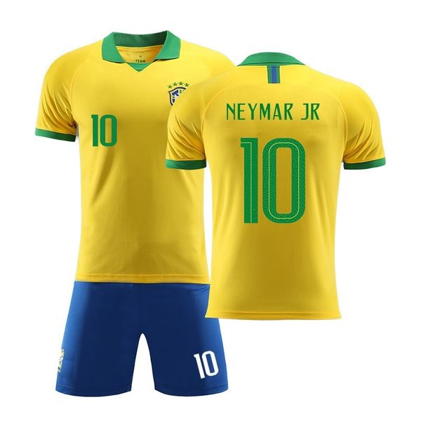 

brazil 2019 copa america player's version no.10 neymar football suit men's, Black;white
