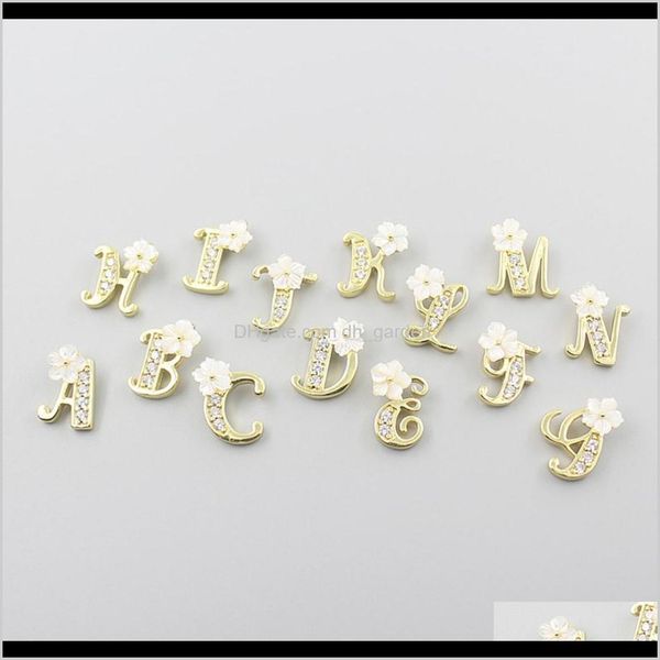 

other necklaces & pendants jewelry drop delivery 2021 light luxury fashionable versatile micro inlaid shell flower 26 letter pendant s925 st, Silver