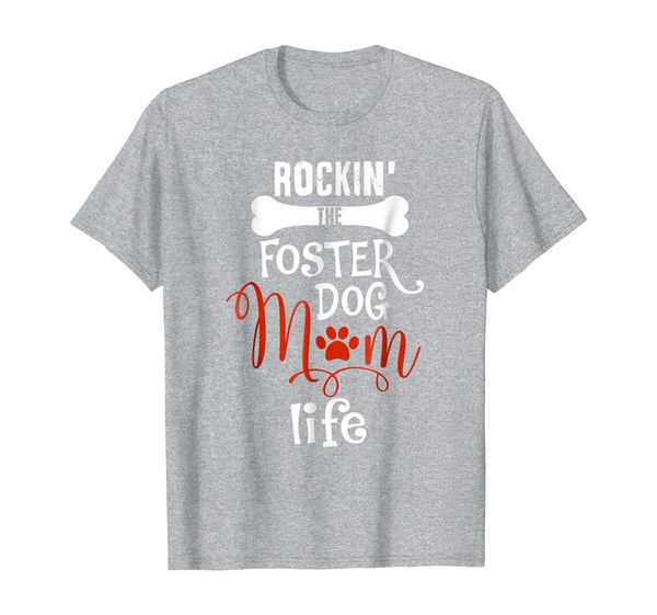 

rockin the foster dog mom life shirt gifts - rescue dog mom, White;black