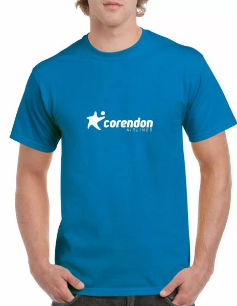 

corendon airlines white retro logo turkish travel royal blue t-shirt, White;black