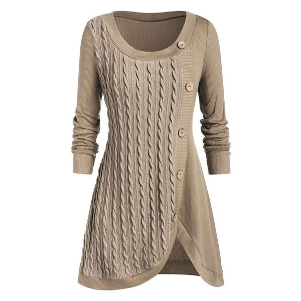 

women's sweaters women o-neck button twist knit fall winter casual knitted dress sweater pullover female loose, White;black