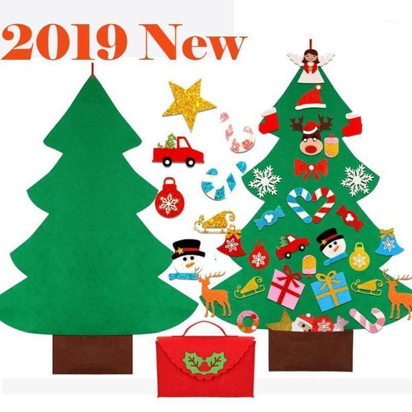 

christmas decorations 2021 diy felt tree with glitter ornaments y paste wall hanging trees kids tollder year gift1
