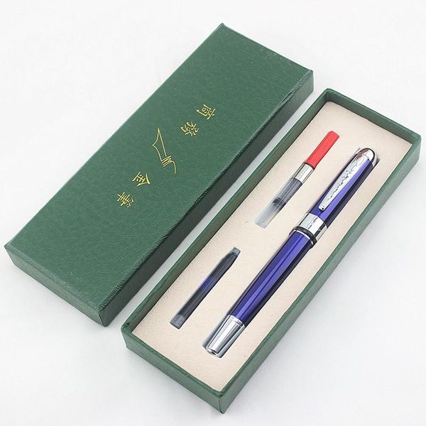 

fountain pens box luxury metal gift blue & black ink for office business pen