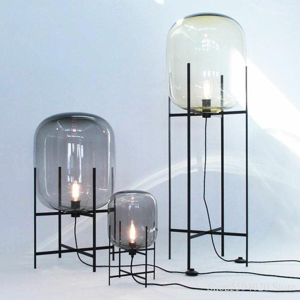 

post-modern nordic glass floor lamps led lights e27 standing lamp living room bedroom restaurant wood flooring