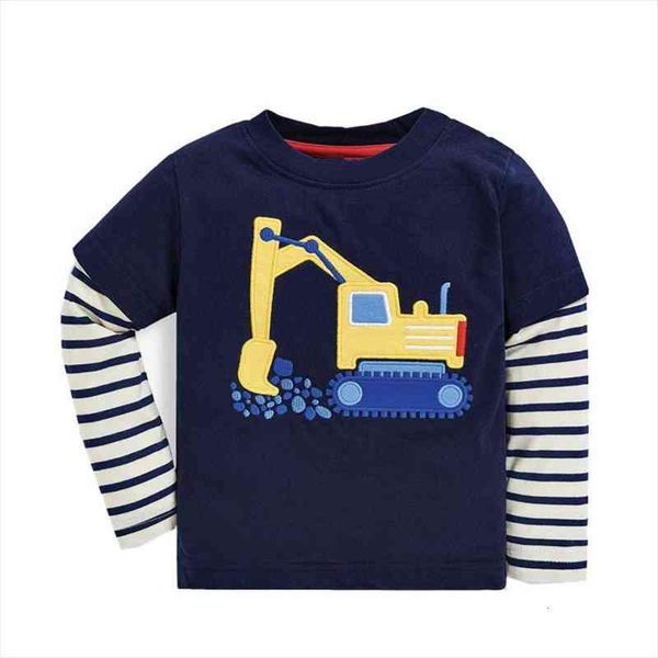 

boys baby boy clothes forklift pattern children t shirts toddler long sleeve tee brand shirt, Blue