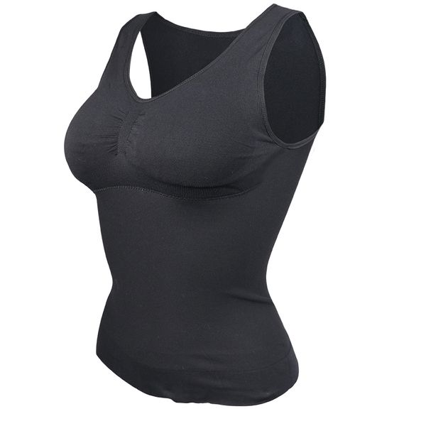 

women slim up lift bra shaper body shaping camisole corset waist slimming shapers super thin seamless tank, Black;white