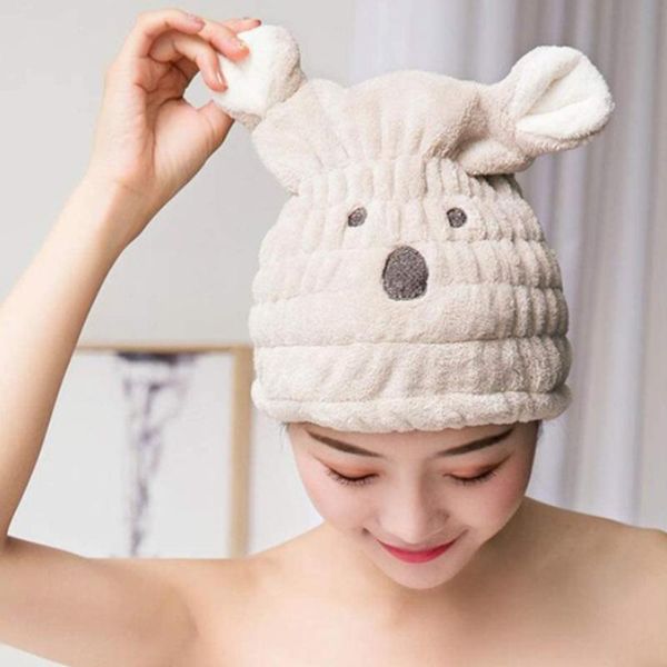 

shower caps short ears cap quick-drying water wiping hair cute headscarf dry women cozy
