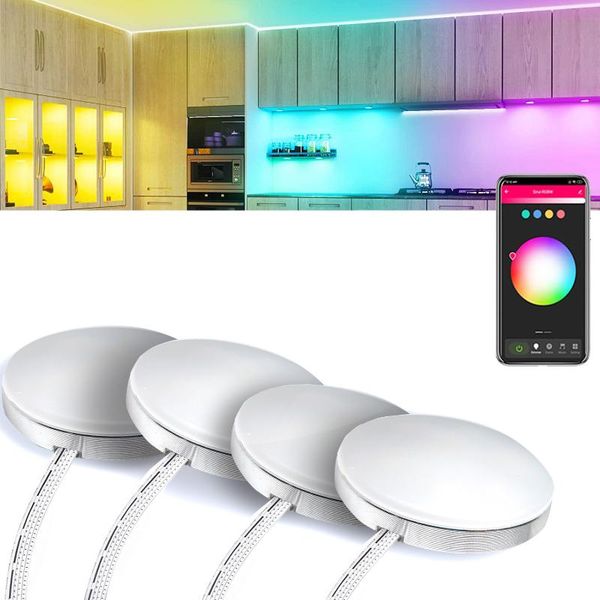 

cabinet light aluminum wifi tuya control rgb led under lighting dimming kitchen counter furniture kit for alexa google home